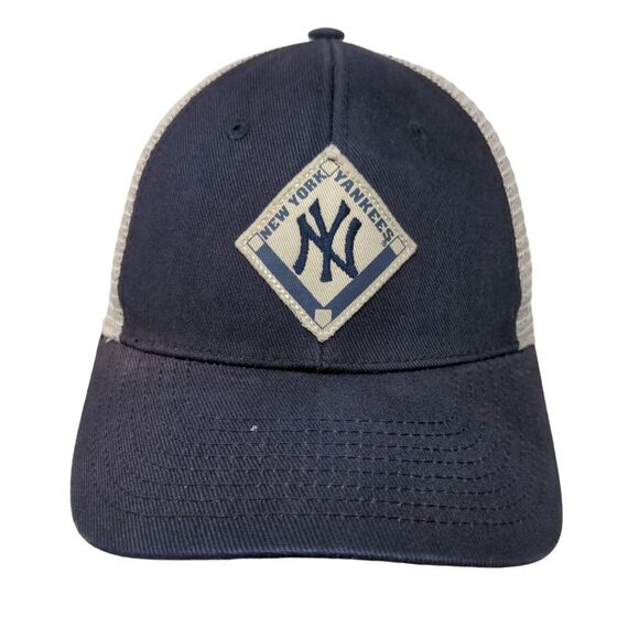 Fan Favorite Men's Snapback Mesh Back Hat Blue OSFA Embroidered New York Yankees - Picture 1 of 8